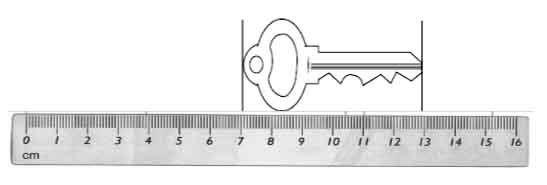 图: 钥匙和间尺上认识刻度的结构
