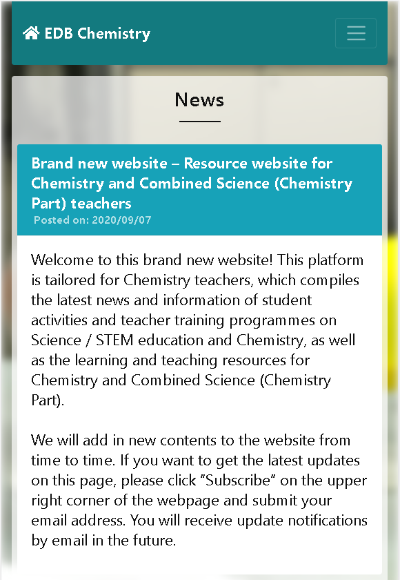 Teacher Resources on Senior Secondary Chemistry and Combined Science (Chemistry Part)