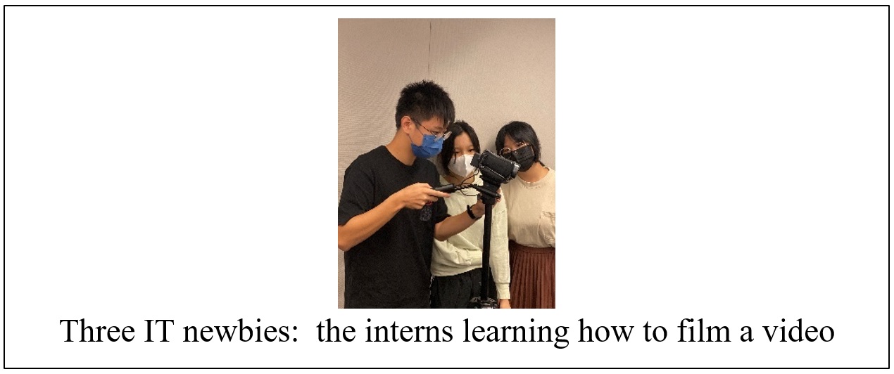 One of the creative photo captions designed by the school's student intern