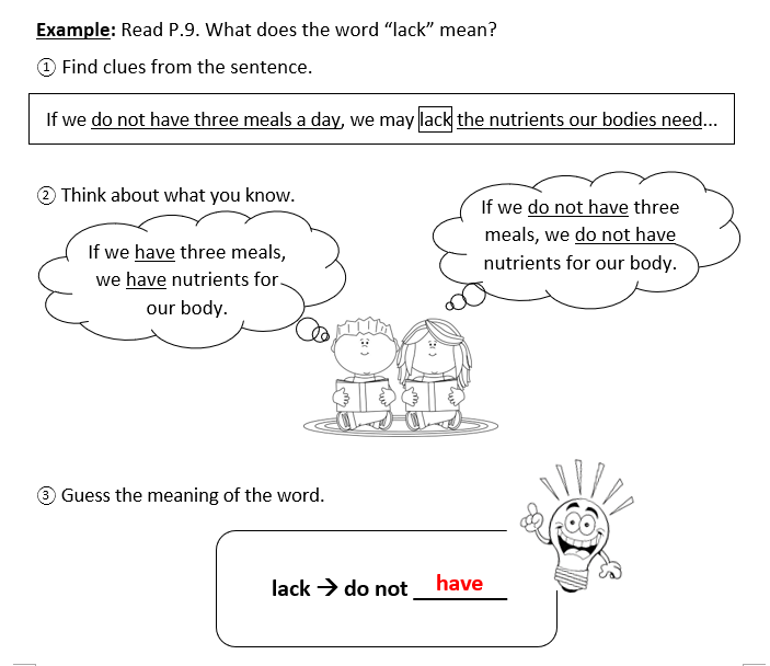 Working out the meaning of unfamiliar words