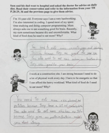 Students compare people’s needs on nutrients and explain    their needs by conducting case studies (e.g. You are a fireman. You need to    eat more chicken or tofu because it gives you protein. Protein makes you    strong.)