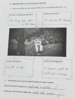 Students watch a cartoon to understand the SOW.